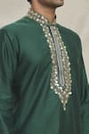 Arihant Rai Sinha_Green Kurta Silk Blend Embroidered Sequin Floral Embellished With Dhoti Pant _at_Aza_Fashions