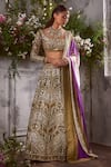 Buy_Shian_Green Organza Embroidery Gota Ambrosia And Pearl Embellished Bridal Lehenga Set _at_Aza_Fashions