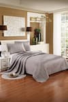Buy_Quliting Tree_Brown Satin Textured Quilt With Pillow Covers_at_Aza_Fashions