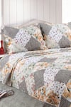 Shop_Quliting Tree_Multi Color Microfiber Print Floral Bloom Quilt With Pillow Covers _at_Aza_Fashions