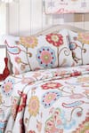 Shop_Quliting Tree_Multi Color Microfiber Print Flower Bloom Quilt With Pillow Covers _at_Aza_Fashions