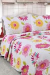 Shop_Quliting Tree_Multi Color Microfiber Print Flower Bud Quilt With Pillow Covers _at_Aza_Fashions