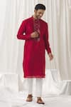 Buy_Alaya Advani_Pink Kurta Silk Embellished Mirrorwork Pattern With Pant_Online_at_Aza_Fashions