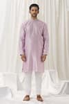 Buy_Alaya Advani_Purple Kurta Silk Embroidered Thread Floret Bloom With Pant_Online_at_Aza_Fashions