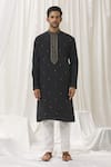 Alaya Advani_Black Kurta Silk Embroidered Zari Foliage With Pant _Online_at_Aza_Fashions