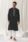 Buy_Alaya Advani_Black Kurta Silk Embroidered Zari Foliage With Pant _Online_at_Aza_Fashions