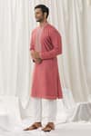 Alaya Advani_Pink Kurta Silk Embroidery Butti Floret With Pant_Online_at_Aza_Fashions