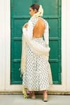 Shop_The Home Affair_Off White Pure Cotton Printed Floral Round Anarkali Palazzo Set _at_Aza_Fashions