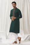 Buy_Alaya Advani_Green Kurta Silk Embroidery Butti Miniature Straight With Pant _at_Aza_Fashions