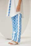 Shop_Label Kheerganga_White Viscos Crepe Print Floral Collared Neck Yoke Shirt With Pant _Online_at_Aza_Fashions