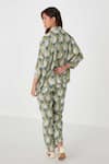 Shop_Label Kheerganga_Green Viscos Crepe Print Tulip Bloom Collared Neck Shirt With Pant  _Online_at_Aza_Fashions