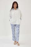 Buy_Label Kheerganga_White Viscos Crepe Print Riverstone Placement Shirt With Pant  _at_Aza_Fashions