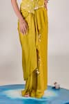 One Knot One_Yellow Jacket Habutai Silk Embroidered Sequins V-neck Embellished With Skirt _Online_at_Aza_Fashions