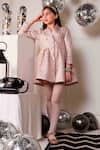 Buy_Hoity Moppet_Pink Jacquard Aura Blazer Dress _Online_at_Aza_Fashions