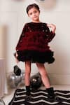 Buy_Hoity Moppet_Red Velvet Sequins Cherry Bomb Tulle Frilled Dress _at_Aza_Fashions