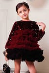 Hoity Moppet_Red Velvet Sequins Cherry Bomb Tulle Frilled Dress _Online_at_Aza_Fashions