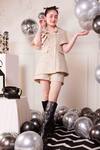 Buy_Hoity Moppet_Gold Tweed Cindy Top And Shorts Set _at_Aza_Fashions