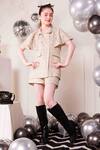 Shop_Hoity Moppet_Gold Tweed Cindy Top And Shorts Set _Online_at_Aza_Fashions