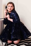 Buy_Hoity Moppet_Blue Velvet Sequins Disco Dress _Online_at_Aza_Fashions