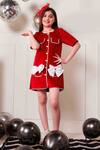 Buy_Hoity Moppet_Red Velvet Bows Extra Chilly Button Down Dress _at_Aza_Fashions