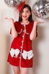 Hoity Moppet_Red Velvet Bows Extra Chilly Button Down Dress _at_Aza_Fashions