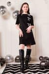 Buy_Hoity Moppet_Black Crepe Bows Feline Swarovski Dress _at_Aza_Fashions