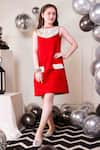 Hoity Moppet_Red Satin Stone Embellished Dress _Online_at_Aza_Fashions