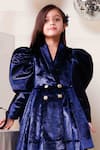 Buy_Hoity Moppet_Blue Velvet Rebel Blazer Dress_Online_at_Aza_Fashions
