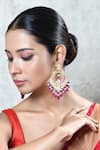 Buy_Kiara_Pink Semi Precious Stone Embellished Earrings _at_Aza_Fashions