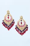 Shop_Kiara_Pink Semi Precious Stone Embellished Earrings _at_Aza_Fashions