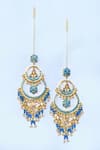 Shop_Kiara_Blue Semi Precious Stone Kundan Studded Chandbalis_at_Aza_Fashions