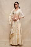 Shop_Gulabo by Abu Sandeep_Off White Chanderi Embroidered Gota And Thread Work Lehenga Skirt  _at_Aza_Fashions