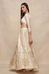 Gulabo by Abu Sandeep_Off White Chanderi Embroidered Gota And Thread Work Lehenga Skirt  _Online_at_Aza_Fashions