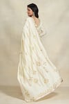 Shop_Gulabo by Abu Sandeep_Off White Chanderi Embroidered Gota And Thread Work Saree  _at_Aza_Fashions