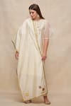 Buy_Gulabo by Abu Sandeep_Off White Chanderi Embroidered Gota And Thread Work Dupatta  _at_Aza_Fashions