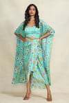 Buy_Gulabo By Abu Sandeep_Blue Modal, Satin Open Neck Abstract Print Overlay _at_Aza_Fashions