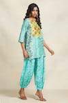 Buy_Gulabo By Abu Sandeep_Blue Chanderi Digital Print Animal Geometric Salwar  _at_Aza_Fashions