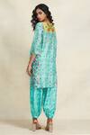 Shop_Gulabo By Abu Sandeep_Blue Chanderi Digital Print Animal Geometric Salwar  _at_Aza_Fashions