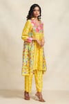 Buy_Gulabo by Abu Sandeep_Yellow Chanderi Digital Print Animal Geometric Pant  _Online_at_Aza_Fashions