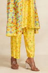 Shop_Gulabo by Abu Sandeep_Yellow Chanderi Digital Print Animal Geometric Pant  _Online_at_Aza_Fashions