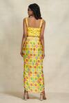 Shop_Gulabo By Abu Sandeep_Yellow Modal, Satin Embroidery Sweetheart Neck Geometric Print Blouse _at_Aza_Fashions