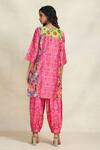 Shop_Gulabo By Abu Sandeep_Pink Chanderi Digital Printed Diamond Salwar  _at_Aza_Fashions