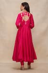 Shop_Gulabo by Abu Sandeep_Pink Chanderi Plain Solid Churidar  _at_Aza_Fashions