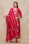 Buy_Gulabo by Abu Sandeep_Pink 100% Pure Chanderi Silk Embroidered Gota Dupatta  _at_Aza_Fashions