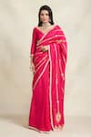 Buy_Gulabo by Abu Sandeep_Pink Chanderi Embroidered Gota Work Saree  _at_Aza_Fashions