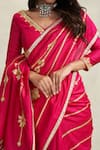 Shop_Gulabo by Abu Sandeep_Pink Chanderi Embroidered Gota Work Saree  _Online_at_Aza_Fashions