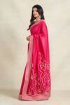 Gulabo By Abu Sandeep_Pink 100% Pure Chanderi Silk Embroidered Gota Border Saree  _Online_at_Aza_Fashions