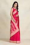 Shop_Gulabo By Abu Sandeep_Pink 100% Pure Chanderi Silk Embroidered Gota Border Saree  _Online_at_Aza_Fashions