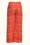 Shop Gulabo By Abu Sandeep Red Chanderi Digital Printed Diamond Geometric Pant Online at Aza Fashions Shop_Gulabo By Abu Sandeep_Red Chanderi Digital Printed Diamond Geometric Pant _Online_at_Aza_Fashions
