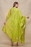 Shop_Gulabo by Abu Sandeep_Green Chanderi Embellished Gota Dupatta  _at_Aza_Fashions